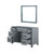 Lexora Ziva 48" Dark Grey Single Vanity Cabinet, no Top and 34" Mirror