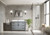 Lexora Ziva 48" Dark Grey Single Vanity Cabinet, no Top and 34" Mirror