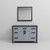 Lexora Ziva 48" Dark Grey Single Vanity Cabinet, no Top and 34" Mirror
