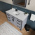 Lexora Ziva 48" Dark Grey Single Vanity Cabinet, Cultured Marble Top, White Square Sink and no Mirror