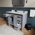 Lexora Ziva 48" Dark Grey Single Vanity Cabinet, Cultured Marble Top, White Square Sink and no Mirror