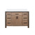 Lexora Ziva 48" Rustic Barnwood Single Vanity Cabinet, Cultured Marble Top, White Square Sink and no Mirror