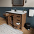 Lexora Ziva 48" Rustic Barnwood Single Vanity Cabinet, Cultured Marble Top, White Square Sink and no Mirror