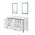 Lexora Ziva 60" White Double Vanity Cabinet, Cultured Marble Top, White Square Sink and 22" Mirrors