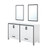 Lexora Ziva 60" White Double Vanity, no Top and 22" Mirrors