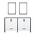 Lexora Ziva 60" White Double Vanity Cabinet, no Top and 22" Mirrors
