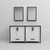 Lexora Ziva 60" White Double Vanity Cabinet, no Top and 22" Mirrors