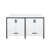 Lexora Ziva 60" White Double Vanity Cabinet, Cultured Marble Top, White Square Sink and no Mirror