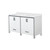 Lexora Ziva 60" White Double Vanity Cabinet, Cultured Marble Top, White Square Sink and no Mirror