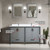 Lexora Ziva 60" Dark Grey Double Vanity Cabinet, Cultured Marble Top, White Square Sink and 22" Mirrors w/ Faucet