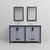 Lexora Ziva 60" Dark Grey Double Vanity Cabinet, Cultured Marble Top, White Square Sink and 22" Mirrors w/ Faucet