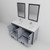 Lexora Ziva 60" Dark Grey Double Vanity Cabinet, Cultured Marble Top, White Square Sink and 22" Mirrors w/ Faucet