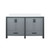 Lexora Ziva 60" Dark Grey Double Vanity Cabinet, Cultured Marble Top, White Square Sink and no Mirror