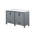 Lexora Ziva 60" Dark Grey Double Vanity Cabinet, Cultured Marble Top, White Square Sink and no Mirror