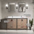Lexora Ziva 60" Rustic Barnwood Double Vanity Cabinet, Cultured Marble Top, White Square Sink and 22" Mirrors w/ Faucet
