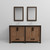 Lexora Ziva 60" Rustic Barnwood Double Vanity Cabinet, Cultured Marble Top, White Square Sink and 22" Mirrors w/ Faucet