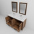 Lexora Ziva 60" Rustic Barnwood Double Vanity Cabinet, Cultured Marble Top, White Square Sink and 22" Mirrors w/ Faucet