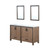 Lexora Ziva 60" Rustic Barnwood Double Vanity, Cultured Marble Top, White Square Sink and 22" Mirrors