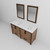 Lexora Ziva 60" Rustic Barnwood Double Vanity Cabinet, Cultured Marble Top, White Square Sink and 22" Mirrors