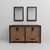 Lexora Ziva 60" Rustic Barnwood Double Vanity Cabinet, no Top and 22" Mirrors