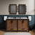 Lexora Ziva 60" Rustic Barnwood Double Vanity Cabinet, no Top and 22" Mirrors