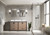 Lexora Ziva 60" Rustic Barnwood Double Vanity Cabinet, Cultured Marble Top, White Square Sink and no Mirror
