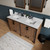 Lexora Ziva 60" Rustic Barnwood Double Vanity Cabinet, Cultured Marble Top, White Square Sink and no Mirror