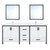 Lexora Ziva 72" White Double Vanity Cabinet, Cultured Marble Top, White Square Sink and 30" Mirrors w/ Faucet