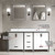 Lexora Ziva 72" White Double Vanity Cabinet, Cultured Marble Top, White Square Sink and 30" Mirrors w/ Faucet