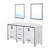 Lexora Ziva 72" White Double Vanity Cabinet, Cultured Marble Top, White Square Sink and 30" Mirrors