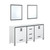 Lexora Ziva 72" White Double Vanity, no Top and 30" Mirrors