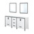 Lexora Ziva 72" White Double Vanity, no Top and 30" Mirrors