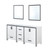 Lexora Ziva 72" White Double Vanity Cabinet, no Top and 30" Mirrors