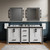 Lexora Ziva 72" White Double Vanity Cabinet, no Top and 30" Mirrors