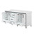 Lexora Ziva 72" White Double Vanity Cabinet, Cultured Marble Top, White Square Sink and no Mirror