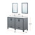 Lexora Ziva 72" Dark Grey Double Vanity Cabinet, Cultured Marble Top, White Square Sink and 30" Mirrors w/ Faucet