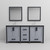 Lexora Ziva 72" Dark Grey Double Vanity Cabinet, Cultured Marble Top, White Square Sink and 30" Mirrors w/ Faucet
