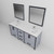 Lexora Ziva 72" Dark Grey Double Vanity Cabinet, Cultured Marble Top, White Square Sink and 30" Mirrors w/ Faucet