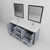 Lexora Ziva 72" Dark Grey Double Vanity Cabinet, Cultured Marble Top, White Square Sink and 30" Mirrors w/ Faucet