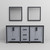 Lexora Ziva 72" Dark Grey Double Vanity Cabinet, Cultured Marble Top, White Square Sink and 30" Mirrors