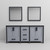 Lexora Ziva 72" Dark Grey Double Vanity Cabinet, Cultured Marble Top, White Square Sink and 30" Mirrors