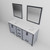 Lexora Ziva 72" Dark Grey Double Vanity Cabinet, Cultured Marble Top, White Square Sink and 30" Mirrors