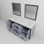 Lexora Ziva 72" Dark Grey Double Vanity Cabinet, Cultured Marble Top, White Square Sink and 30" Mirrors
