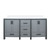 Lexora Ziva 72" Dark Grey Double Vanity Cabinet, Cultured Marble Top, White Square Sink and no Mirror