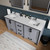 Lexora Ziva 72" Dark Grey Double Vanity Cabinet, Cultured Marble Top, White Square Sink and no Mirror