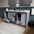 Lexora Ziva 72" Dark Grey Double Vanity Cabinet, Cultured Marble Top, White Square Sink and no Mirror