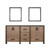 Lexora Ziva 72" Rustic Barnwood Double Vanity Cabinet, no Top and 30" Mirrors