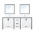 Lexora Ziva 80" White Double Vanity Cabinet, Cultured Marble Top, White Square Sink and 30" Mirrors w/ Faucet