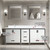 Lexora Ziva 80" White Double Vanity Cabinet, Cultured Marble Top, White Square Sink and 30" Mirrors w/ Faucet