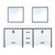 Lexora Ziva 80" White Double Vanity Cabinet, Cultured Marble Top, White Square Sink and 30" Mirrors